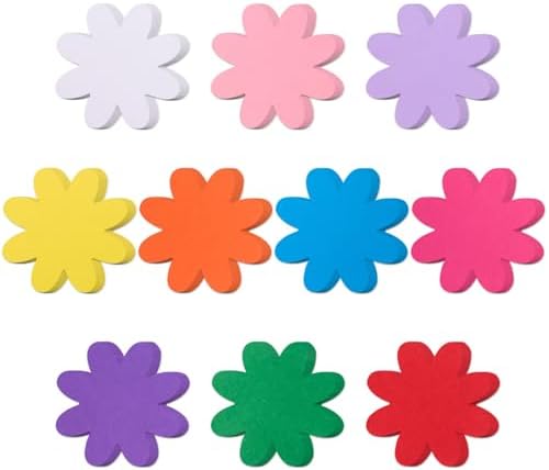 MixTeach 200 Pcs Colorful Flower Cutouts Paper Daisy Shape Cut-Ou...