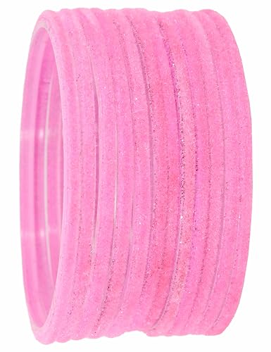 Image of NMII Glass Velvet Bangles Set For Women and Girls | Plain Glass Bangles | Velvet Chudi | Simple Bangles For Women | Stylish Glass Bangles- Set of 24