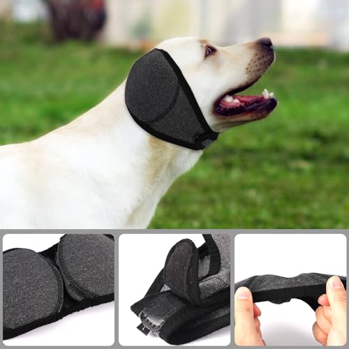 Beruhigender Hunde-Kapuzenpullover Ohrumhüllung, bequeme leise Ohrenabdeckung Muffen Stöpsel wasserdicht & verstellbar Hundekopfumhüllung Haube für Lärmschutz Feuerwerk Fellpflege Baden Angst Gewitter