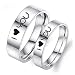 KnSam Coppia Anelli Acciaio Inossidabile Inciso I Love You Argento Donne Taglia 30 Uomo Taglia 27