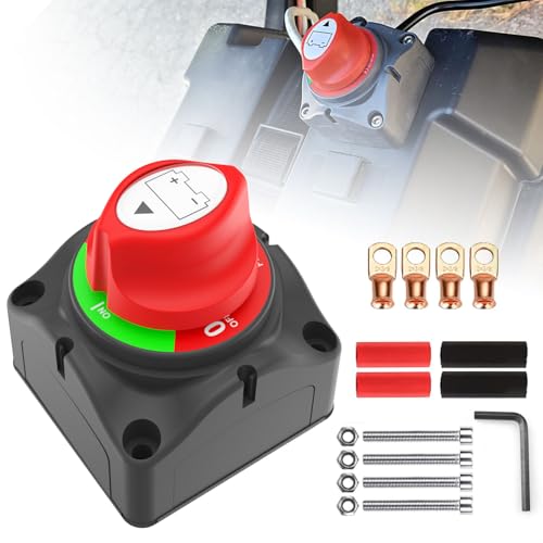 Odłącznik do akumulatora 12 V, 24 V, 48 V, główny odłącznik do łodzi morskich, samochodów, samochodów ciężarowych, ATV, kamperów, przyczep (wł./wył.)
