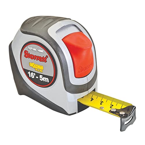 Starrett Exact Plus Retractable Imperial/Metric Pocket Tape Measure with Nylon Coating and Black Anodized Steel Belt Clip - 1.06