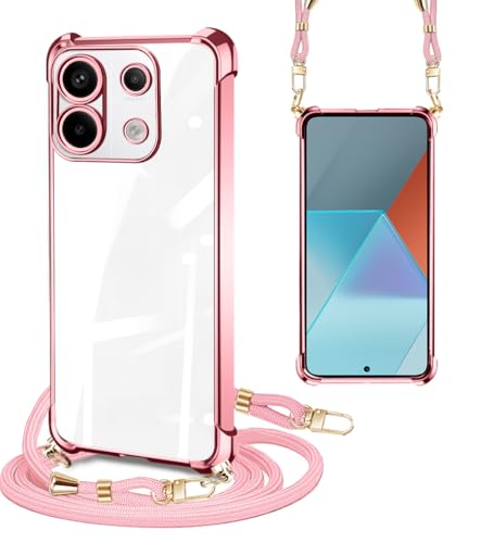 PAILAIMEN Xiaomi Redmi Note 13 Pro 5G �P�[�X �N���A �V�����_�[�X�g���b�v Xiaomi Poco X6 5G�X�}�z�P�[�X �ϏՌ� ���|�� ��|�� ���b�h�~ Note 13 Pro 5G�P�[�X ���� TPU �X�g���b�v