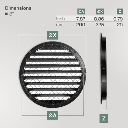 Grille d'aération avec maille anti-intrusion pour ventilation de soffite 20,3 cm - 3