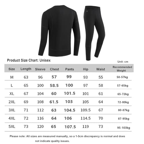 Conjunto de Ropa Interior Térmica Calefactada para Hombre y Mujer, Pantalones y Camiseta Calefactados Eléctricos USB Unisex con 52 Zonas Calefactadas, Lavables,S - imagen 8