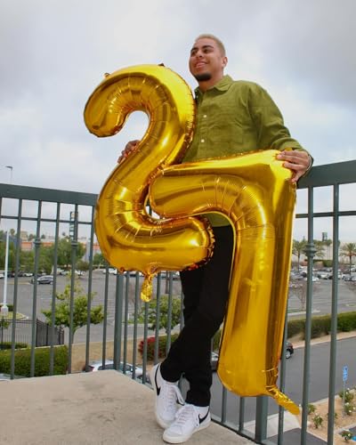 Image of Gold 7 Balloon, Number Balloon 40 Inch, Gold Party Decorations, 7th Balloon Number, Gold Seven Birthday Decorations, Number 7 Balloon