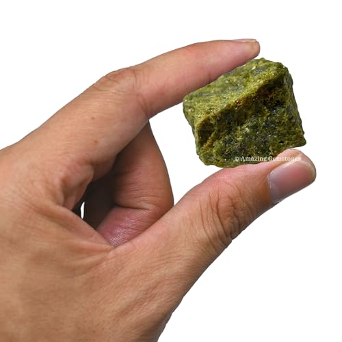Image of Amazing Gemstone 2 Pieces Green Tourmaline in Matrix Raw Crystals and Healing Stones, Natural Rocks for Tumbling and DIY Raw Stones and Crystals