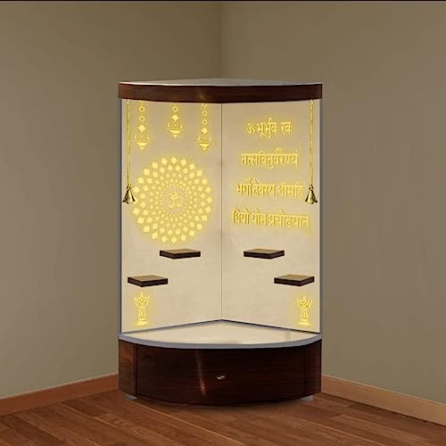 Temple de lumière LED en bois avec éclairage personnalisé et tamisé
