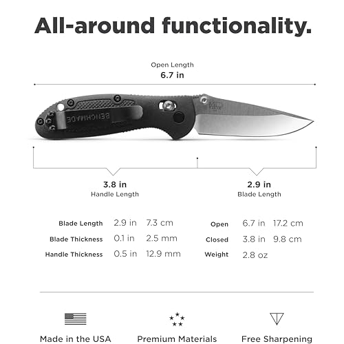 Benchmade 556 Mini Griptilian MDP Plain Edge, Black