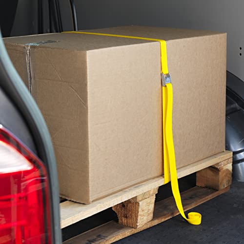 2 x pasek do podnoszenia klamra krzywkowa 5 m x 25 mm żółty/250 kg bagaż ładunkowy bagażnik dachowy pasek