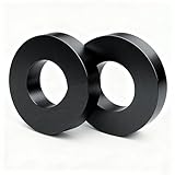 2 Pcs Large Ferrite Ring Magnets, OD2.35 × ID1.25 × 10mm Ceramic Donut Magnet with Hole, Round Magnets for DIY Science Projects, Industry Science,Crafts and Hobbies, Classroom & Laboratory Use