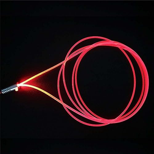 Image of 3mm 5meters /16ft PMMA Optic Fiber Cable Side Glow with 12V 1.5W LED Aluminum Illuminator Light Source for Home Car DIY (Red)