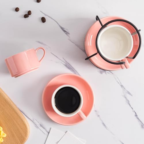 Meichu Espresso Cups, 2.5 OZ Stackable Espresso Cups Set of 4 by Meichu - Used condition - Image 6
