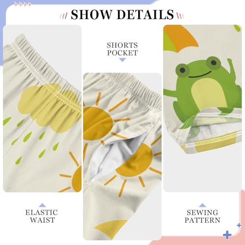 Rainbow Frog Boys Pants Boys Athletic Pants Long Pant for Boywith Pockets Wide-Leg Size 6-14Y4