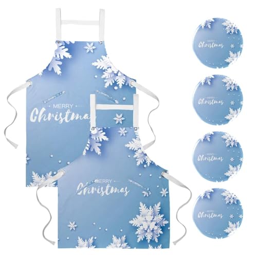 Tablier de cuisine pour pâtisserie et nettoyage de la maison avec motif flocons