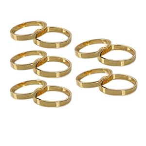 Yalulu Servetringen, 10 stuks, goud, roestvrij staal, servethouders voor bruiloft, verjaardag, Kerstmis, doop, communie, decoratie