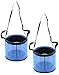 QWORK 2 Pack Horse Feed Bag for Grain - Durable Mesh Grain Feeder with Adjustable Strap, Comfortable Neck and Nose Pad Horse Muzzle Feed Bag, for Feeding Grain, Powder, Supplements, Blue