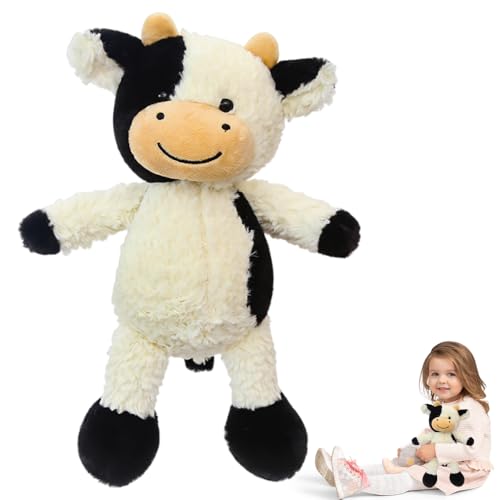 SGZIOO Kuh Kuscheltier, 30cm Plüschtier, Schwarz-Weißes Stofftier Zum Spielen & Kuscheln, Ideal als Niedliches Geburtstagsgeschenk (30CM)