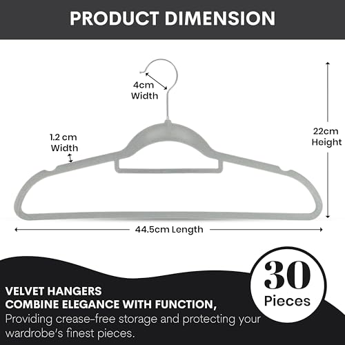 Image of Storite 30 Pack Non-Slip Velvet Suit Hangers