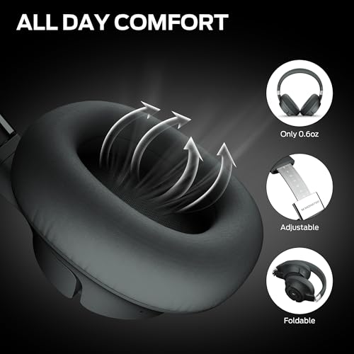 Image of Monster Persona SE ANC Active Noise Cancelling Headphones, Bluetooth Headphones Over Ear, 60H Playtime, HiFi Stereo Audio, Deep Bass, Built-in Mic, Wireless Headsets for Home Office(Grey)