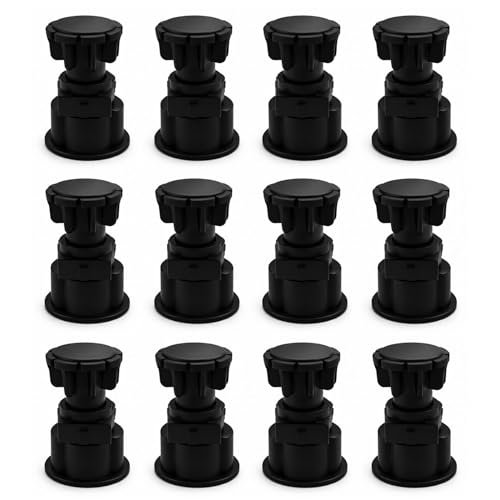 Image of VOLO Adjustable PVC Sofa Leg, Furniture Legs, Cabinet Leveler Legs, Adjusts from 3-4 /5 inch to 5 inch, Replacement Leg for Sofa, Couch, Chair & Cabinets, Black (12)