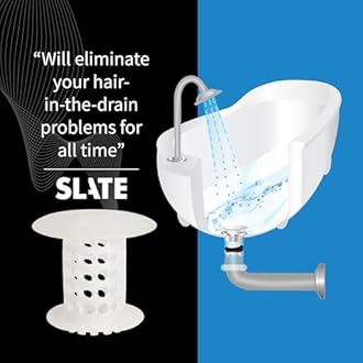 TubShroom Tub Drain Hair Catcher Strainer, 2 Pack, Clear – Drain Protector and Hair Catcher for Bathroom Drains, Fits 1.5” – 1.75” Bathtub and Shower Tub Drains