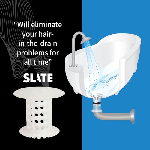 TubShroom Tub Drain Hair Catcher Strainer, 2 Pack, Clear – Drain Protector and Hair Catcher for Bathroom Drains, Fits 1.5” – 1.75” Bathtub and Shower Tub Drains