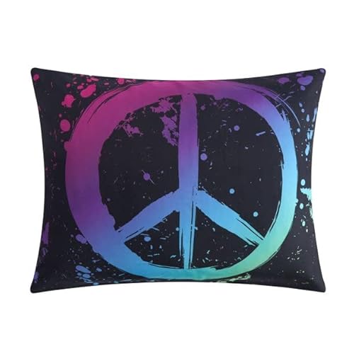 Latitude Modern 3 Piece Peace Sign Comforter Sets, Black, Twin - Twin Xl (Wk689914) #TOP2