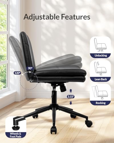 image for NEO CHAIR Criss Cross Chair with Wheels, Armless Cross Legged Office D