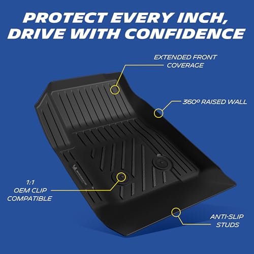 Michelin Floor Mats, All-Weather TPE Custom Fit Liner for 2015-2022 Chevy Colorado/GMC Canyon Crew Cab Carpet Floor, Premier by MICHELIN - Image 2