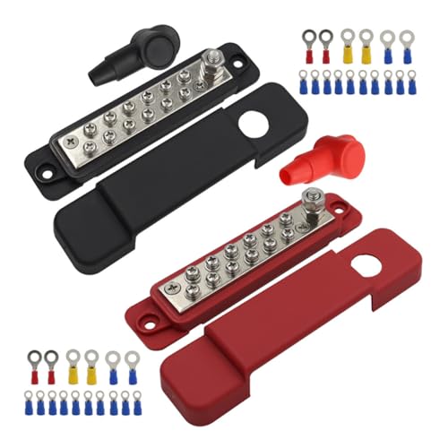 FUNNETOYU Bloque de Distribución de Energía 12 Vías 48v 150A Barra Colectora de Terminales para Coche y Yate Regleta de Bornes Resistente Oxidación para Cableado Náutico y Automoción