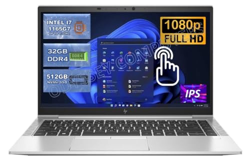 Image of HP EliteBook 840 G8 14 inch 1920x1080 Full HD Touchscreen Home & Business Laptop, Intel i7-1165G7 4-Core, 32GB RAM, 512GB NVMe SSD, Intel Iris Xe, Fingerprint, Win 11 Pro (Renewed)
