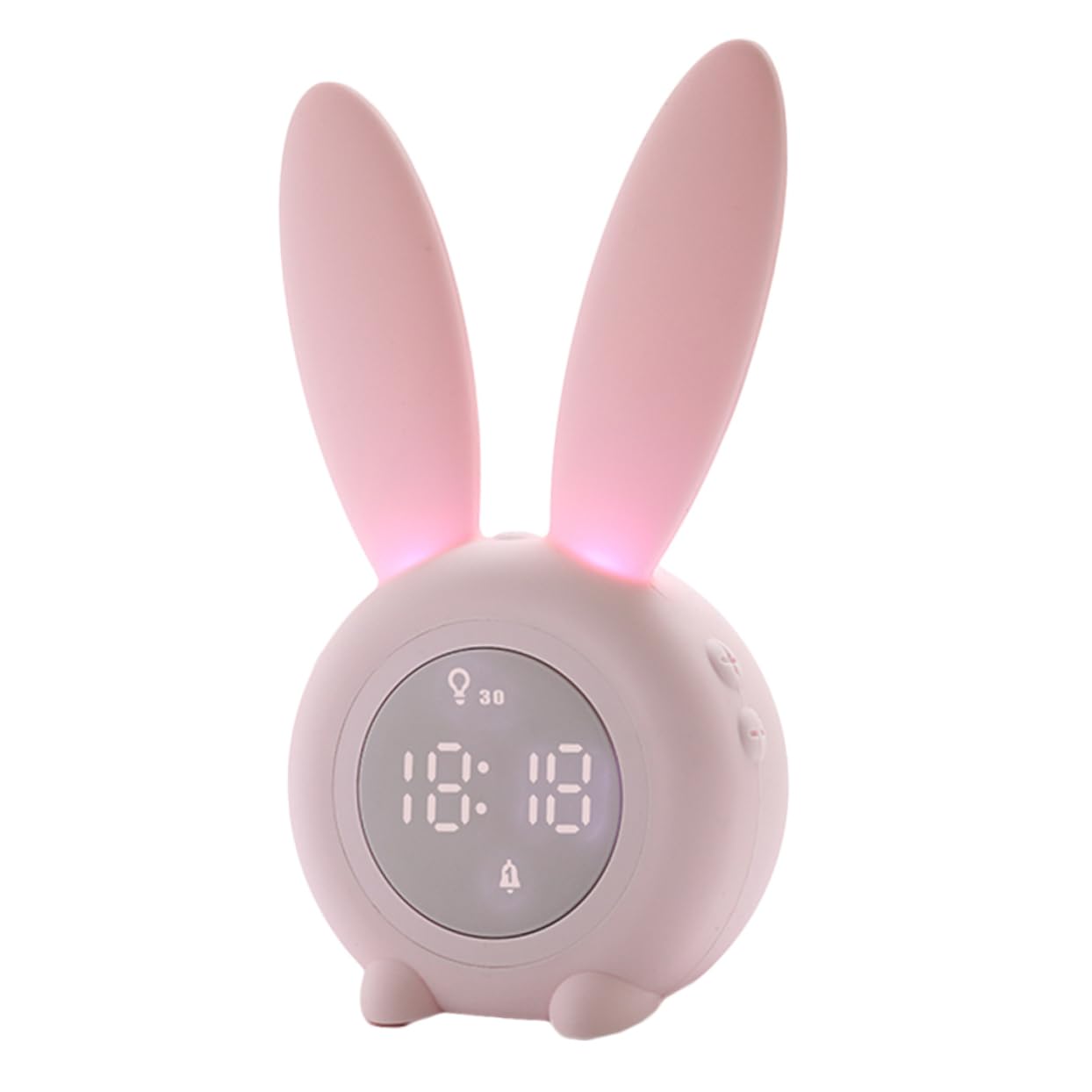 Despertador Lindo de Escritorio con Luz LED Nocturna, Orejas de Conejo
