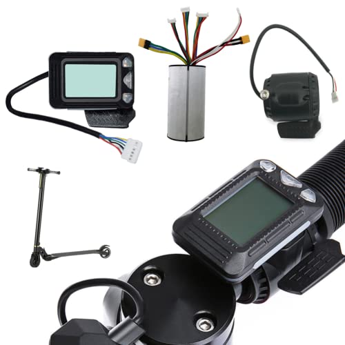GreceYou 24V/36V Brushless Controller + LCD Display + Electronic Brake, Waterproof HD LCD Display Panel 3 Gear Adjustable Throttle Speed Control Assembly for Electric Scooter E-Bike (24V)