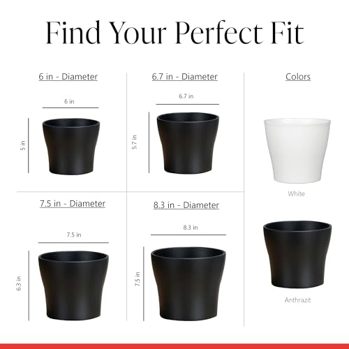Scheurich Couvercle-Pot céramique anthracite étanche durable - 5