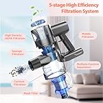 Cordless Vacuum Cleaner for Home, Stick Vacuum Cleaner with 80000 RPM Brushless Motor, 2600mAh Rechargeable Batteries, 2 Adjustable Suction, Anti-Tangle, Lightweight Handheld Vacuum for Hard Floor - Image 4