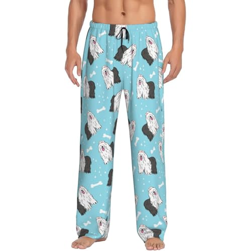 Old English Sheepdog Pattern Men'S Pajama Pants Sleep Bottoms Pants Lounge