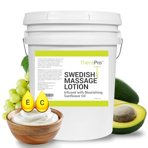TheraPro Swedish Massage Lotion - 5 Gallon, Unscented, Water Dispersible, Deep Tissue, Smooth Glide