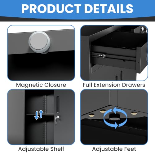 Image of Metal Storage Cabinet for Garage, Tool Cabinet, Utility Cabinet