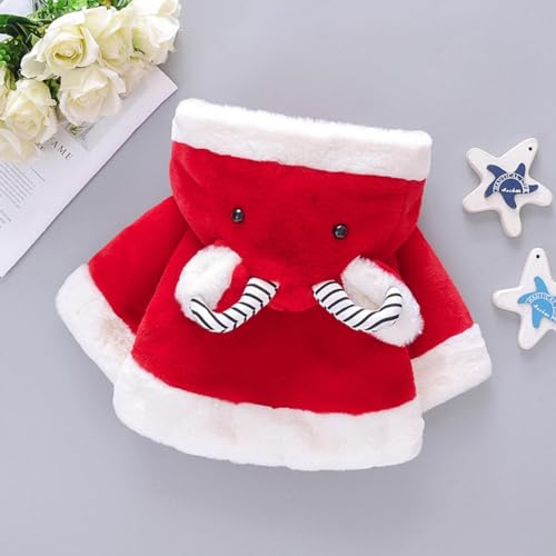 2024 Winter Jacket Coat for Toddler Girls Animal Print Outwear Hooded Coat Cloak Cape Winter Outdoor Christmas Coat3