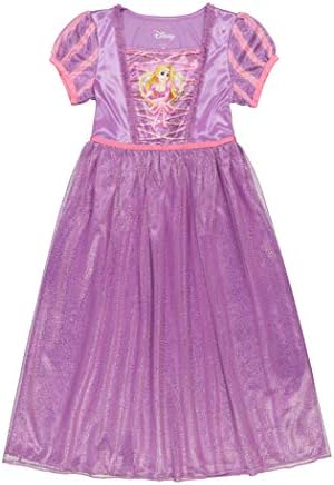 Disney Girls' Princess Fantasy Gown Nightgown, Rapunzel Shines 3, 8