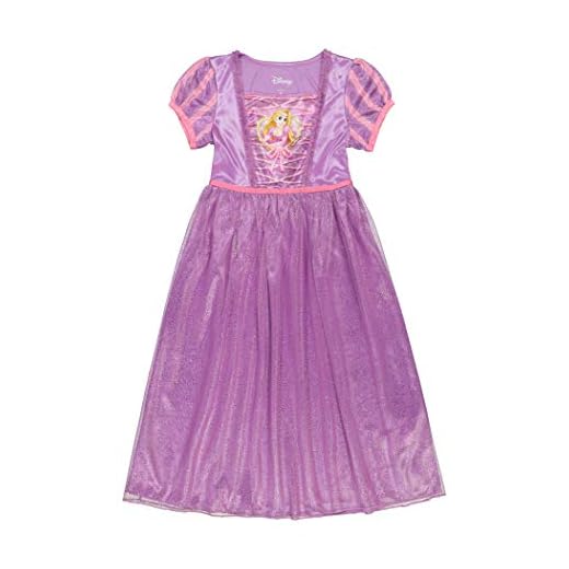 Disney Girls' Princess Fantasy Gown Nightgown, Rapunzel Shines 3, 4T