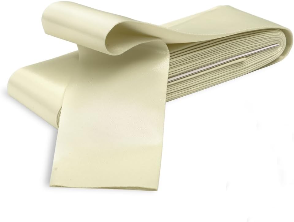 Baby Maize Satin Blanket Binding 2 Inch x 4 3/4 Yards Single Fold Tape for Quilt Edging Ivory Smooth Finish Easy to Sew On Durable Trim Material Ideal for Blanket Crafts DIY Projects Sewing