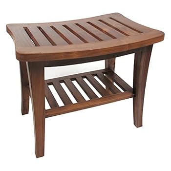 Alternative view of Ala Teak Indoor Outdoor Patio Garden Yard Bath Shower Spa Waterproof Stool Bench Fully Assembled