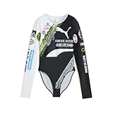 PUMA Womens X Tire Graphic Crew Neck Long Sleeve Body Suit Casual - White - Size L
