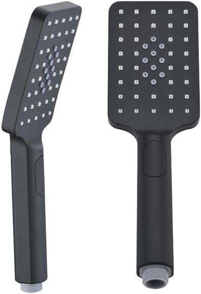 IMEX - Alcachofa de Ducha Alta Presión Negro Mate | Alcachofa Ducha Antical Efecto Lluvia | Recambio Original Producto IMEX | Mango Ergonómico con 3 Posiciones | Resistente a Humedad y Corrosión