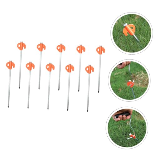 10 piezas Estacas para Tienda de Campaña de Acero Resistentes para Camping, Clavos Engrosados a Prueba de Óxido para Soporte Estable en Césped miniatura 7