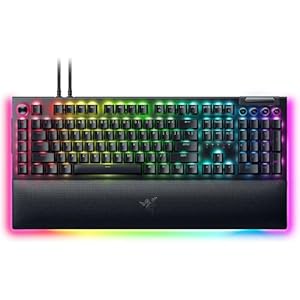 Razer BlackWidow V4 Pro Teclado mecánico con cable para juegos: interruptores mecánicos verdes táctiles y clicky – Teclas ABS Doubleshot – Dial de comando – Macros programables – Chroma RGB –