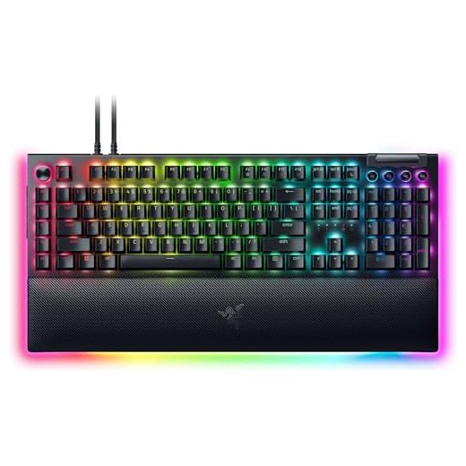 Razer BlackWidow V4 Pro Wired Mechanical Gaming Keyboard: Green Switches Tactile & Clicky - Doubleshot ABS Keycaps - Command Dial - Chroma RGB - Magnetic Wrist Rest - Snap Tap (Renewed)