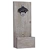 Satauko Muur Flesopener met Fles Dop Organizer, Houten Bierflesopener voor Keuken, Metalen Bieropener voor Bar Decoratie…